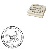 Scorpio Zodiac Handgezeichnet Wappen | RÜCKSENDEAD Gummistempel (Stempel)