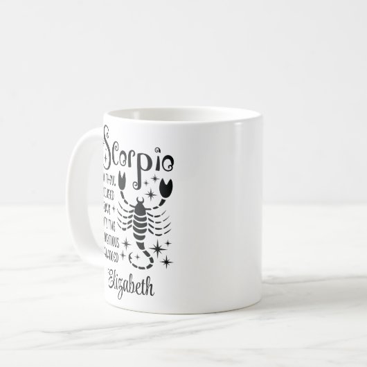 Scorpio Zodiac Horoscope Individuelle Name Kaffeetasse (Vorderseite Links)
