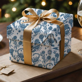 Scorpio Zodiac Intricate Celestial Blue Floral Geschenkpapier