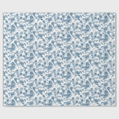 Scorpio Zodiac Intricate Celestial Blue Floral Geschenkpapier (Flach)