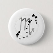 Scorpio zodiac Konstellation schwarz & silber Button (Vorderseite)