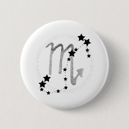 Scorpio zodiac Konstellation schwarz & silber Button