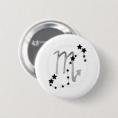 Scorpio zodiac Konstellation schwarz & silber Button (Vorne & Hinten)