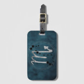 Scorpio zodiac Konstellation schwarz & silber  Gepäckanhänger (Vorderseite Vertikal)