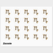 Scorpio zodiac Konstellation schwarzes Gold Symbol Runder Aufkleber (Blatt)