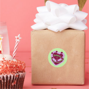 Scorpio Zodiac Pastel Heart Birthday Cake Runder Aufkleber