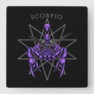Scorpio zodiac quadratische wanduhr