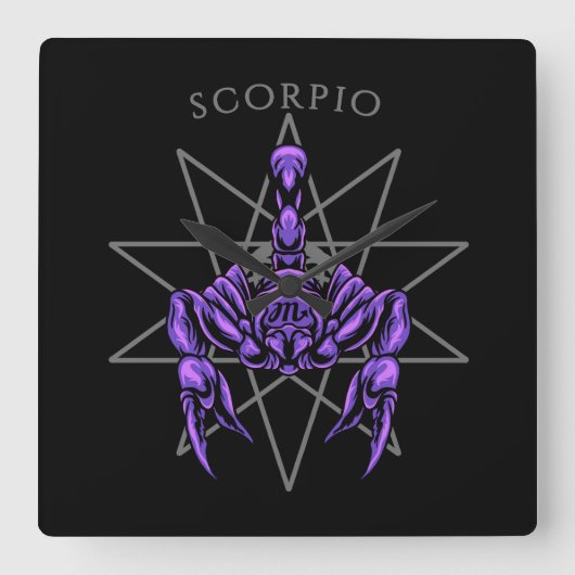 Scorpio zodiac quadratische wanduhr (Vorderseite)
