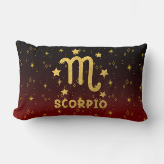Scorpio Zodiac Red und Gold Lumbar Pillow Lendenkissen