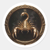 Scorpio Zodiac Scorpion Runder Aufkleber (Vorderseite)