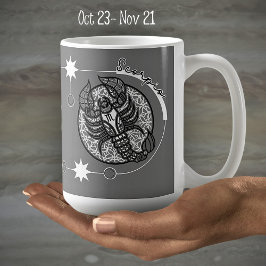 Scorpio Zodiac Sign Astrologie Mandala Schwarz-wei Kaffeetasse