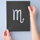 Scorpio Zodiac Sign auf Carbon Fibre Print Flyer (Hand)