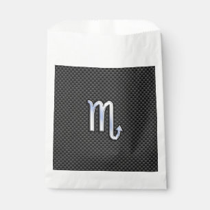 Scorpio Zodiac Sign auf Carbon Fibre Print Geschenktütchen