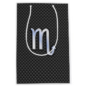 Scorpio Zodiac Sign auf Carbon Fibre Print Mittlere Geschenktüte (Vorderseite)