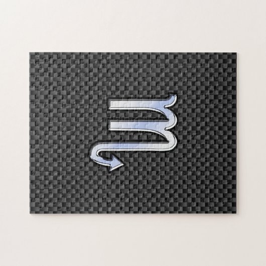 Scorpio Zodiac Sign auf Carbon Fibre Print Puzzle (Horizontal)
