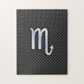 Scorpio Zodiac Sign auf Carbon Fibre Print Puzzle (Vertikal)