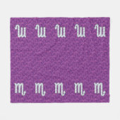 Scorpio Zodiac Sign auf Fuchsia Digitale Camouflag Fleecedecke (Vorderseite (Horizontal))