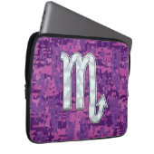 Scorpio Zodiac Sign auf Fuchsia Digitale Camouflag Laptopschutzhülle (Vorne Rechts)