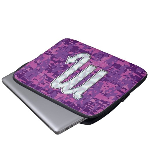 Scorpio Zodiac Sign auf Fuchsia Digitale Camouflag Laptopschutzhülle (Vorne Knopf)