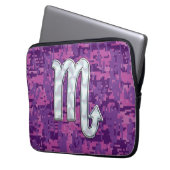 Scorpio Zodiac Sign auf Fuchsia Digitale Camouflag Laptopschutzhülle (Vorderseite Links)