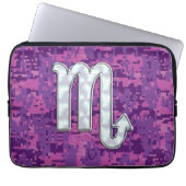 Scorpio Zodiac Sign auf Fuchsia Digitale Camouflag Laptopschutzhülle (Vorderseite)
