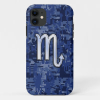 Scorpio Zodiac Sign auf Navy Blue Camouflage