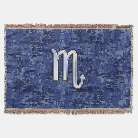 Scorpio Zodiac Sign auf Navy Blue Camouflage Dekor Decke (Vorderseite)