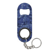 Scorpio Zodiac Sign auf Navy Blue Camouflage Dekor Mini Flaschenöffner (Rückseite)