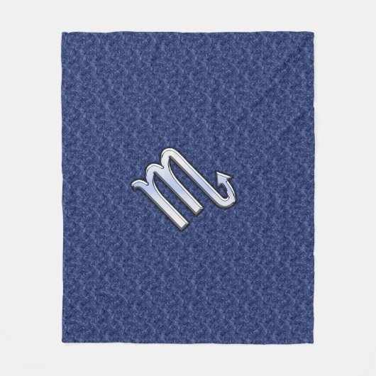 Scorpio Zodiac Sign auf Navy Blue Camouflage Fleecedecke (Vorderseite)
