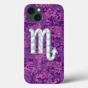 Scorpio Zodiac Sign auf Pink Fuchsia Digitale Camo Case-Mate iPhone Hülle