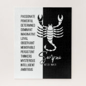 Scorpio Zodiac Sign, Black & White Jigsaw Puzzle (Vertikal)