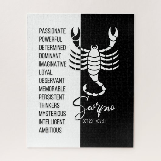 Scorpio Zodiac Sign, Black & White Jigsaw Puzzle (Vertikal)