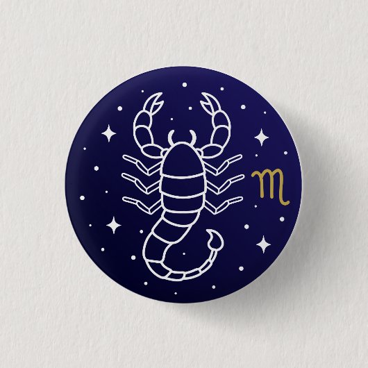 Scorpio Zodiac Sign Celestial Constellation Button (Vorderseite)