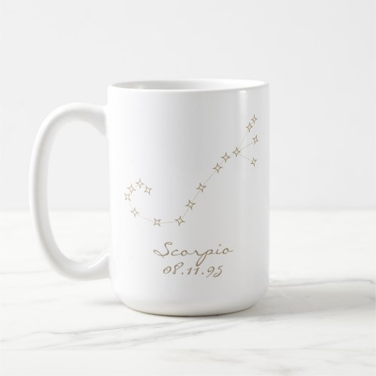 Scorpio Zodiac Sign Custom Birthday Mug Kaffeetasse (Links)