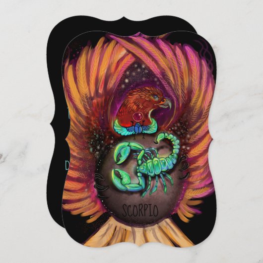Scorpio Zodiac Sign Einladung (Vorne/Hinten)