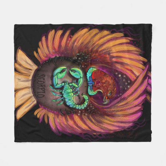 Scorpio Zodiac Sign Fleece Blanket (Vorderseite (Horizontal))