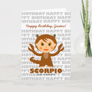Scorpio Zodiac Sign Geburtstagskarte Karte