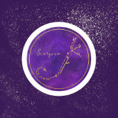 Scorpio Zodiac Sign Gold Foil Constellation Runder Aufkleber