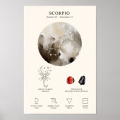 Scorpio Zodiac Sign mit Birthstone Poster (Vorne)