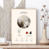 Scorpio Zodiac Sign mit Birthstone Poster
