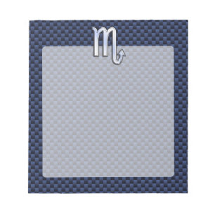 Scorpio Zodiac Sign navy blaue Kohlefaser Dekorati Notizblock
