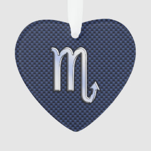 Scorpio Zodiac Sign navy blaue Kohlefaser Dekorati Ornament