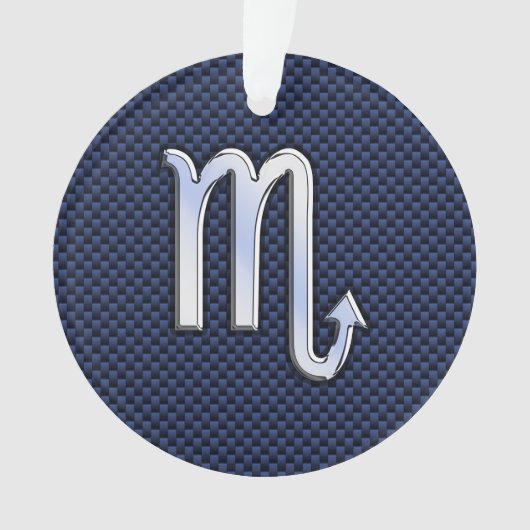 Scorpio Zodiac Sign navy blaue Kohlefaser Dekorati Ornament (Vorderseite)
