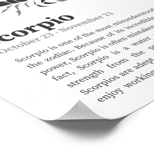 Scorpio Zodiac Sign Poster (Ecke)