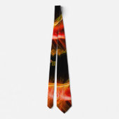 SCORPIO ZODIAC SIGN,RED ORANGE FRAKTAL WIRBEL KRAWATTE (Rückseite)
