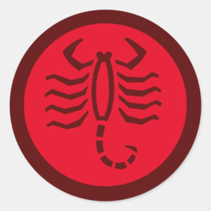 Scorpio Zodiac Sign Red Runder Aufkleber