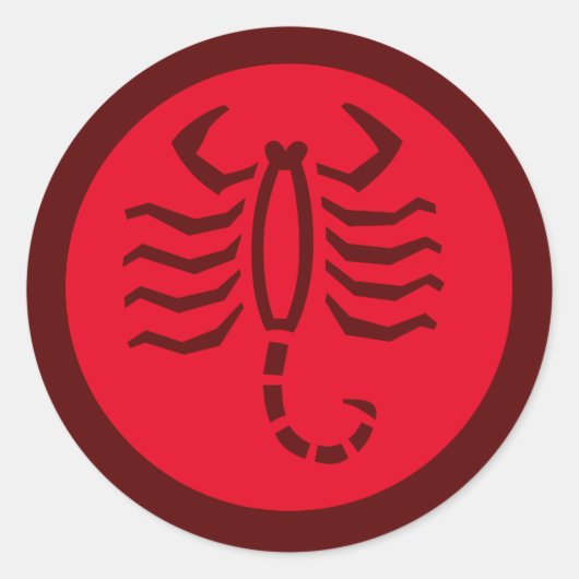 Scorpio Zodiac Sign Red Runder Aufkleber (Vorderseite)