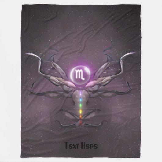 Scorpio Zodiac Sign Seven Chakras Fleece Blanket (Vorderseite)