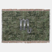Scorpio Zodiac Sign Woodland Digital Camouflage Decke (Vorderseite)