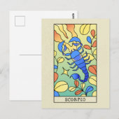 Scorpio Zodiac Signa Abstrakte Kunst Vintag Postkarte (Vorne/Hinten)